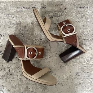 Salvatore Ferragamo logo buckle slip on sandals mules